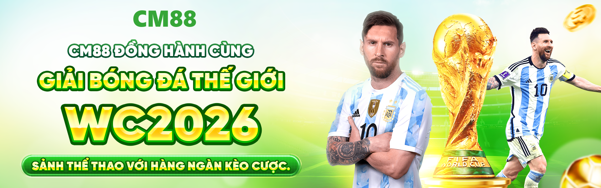 CM88 cùng OKVIP hòa mình vào nhịp cầu bóng đá toàn cầu, sát cánh bên các thương hiệu lớn trong mùa World Cup 2026 đầy náo nhiệt.